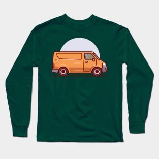 Delivery Car Cargo Cartoon Illustration Long Sleeve T-Shirt